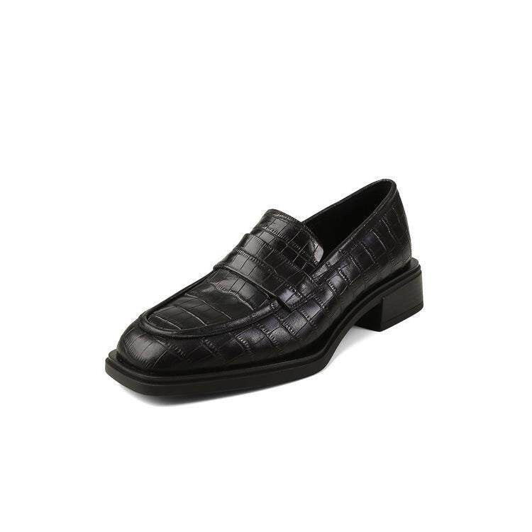 Damen Elegante Mokassins mit hochwertiger Krokodilprägung und komfortablem Blockabsatz R&B
