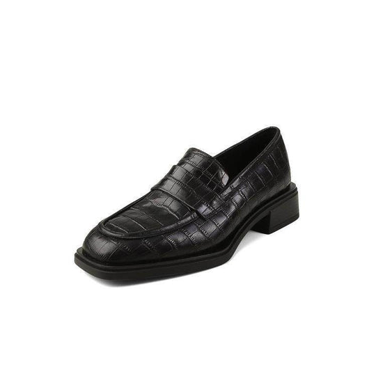 Damen Elegante Mokassins mit hochwertiger Krokodilprägung und komfortablem Blockabsatz R&B
