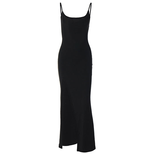 Damen elegantes Maxikleid mit seitlichem Schlitz R&B