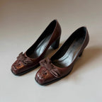 Damen Elegante Pumps mit moderner Schleifenverzierung
