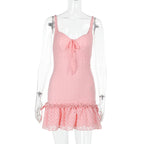 Damen Figurschmeichelndes Sommerkleid mit Rüschensaum