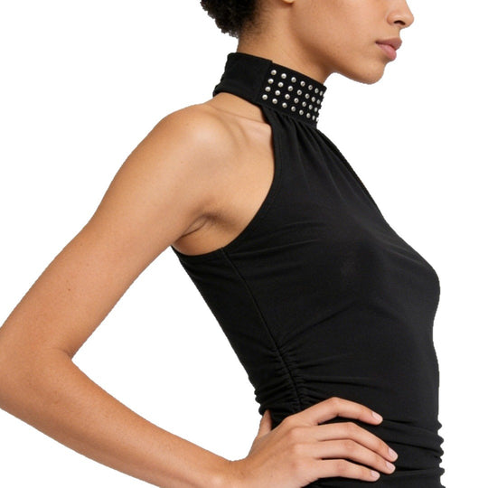 Damen Hochgeschlossenes Top mit Rüschendetails R&B