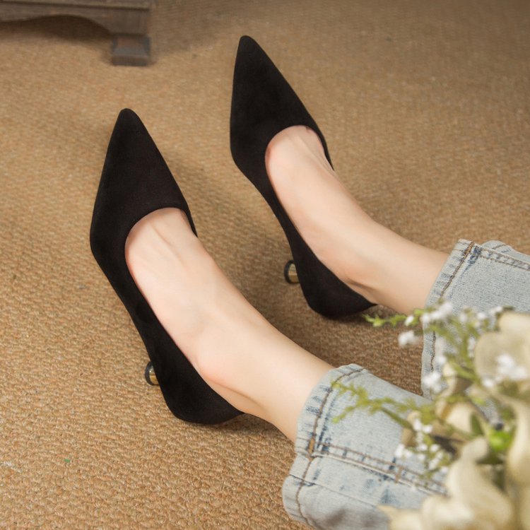 Damen Spitze High Heels mit modischer Leoparden-Optik und elegantem Blockabsatz R&B