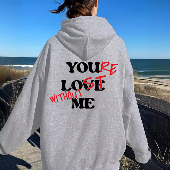 Damen Oversized Kapuzensweater mit inspirierendem Aufdruck R&B