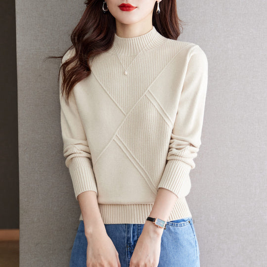 Damen eleganter Pullover mit strukturiertem Rippdesign R&B