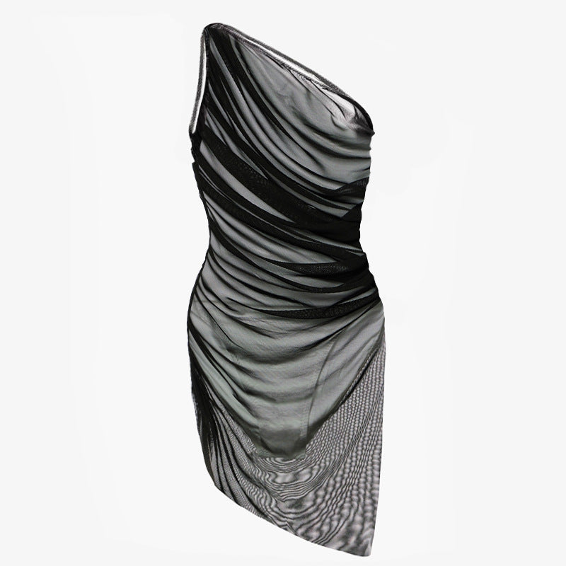 Damen elegantes Wickelkleid mit asymmetrischem Schnitt R&B