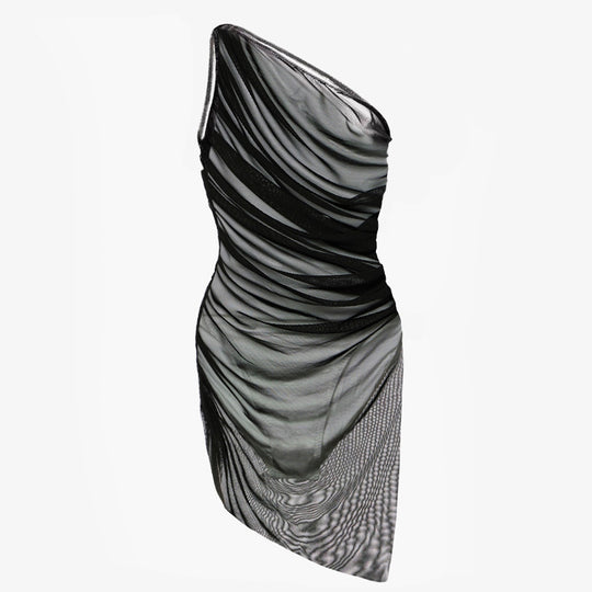 Damen elegantes Wickelkleid mit asymmetrischem Schnitt R&B