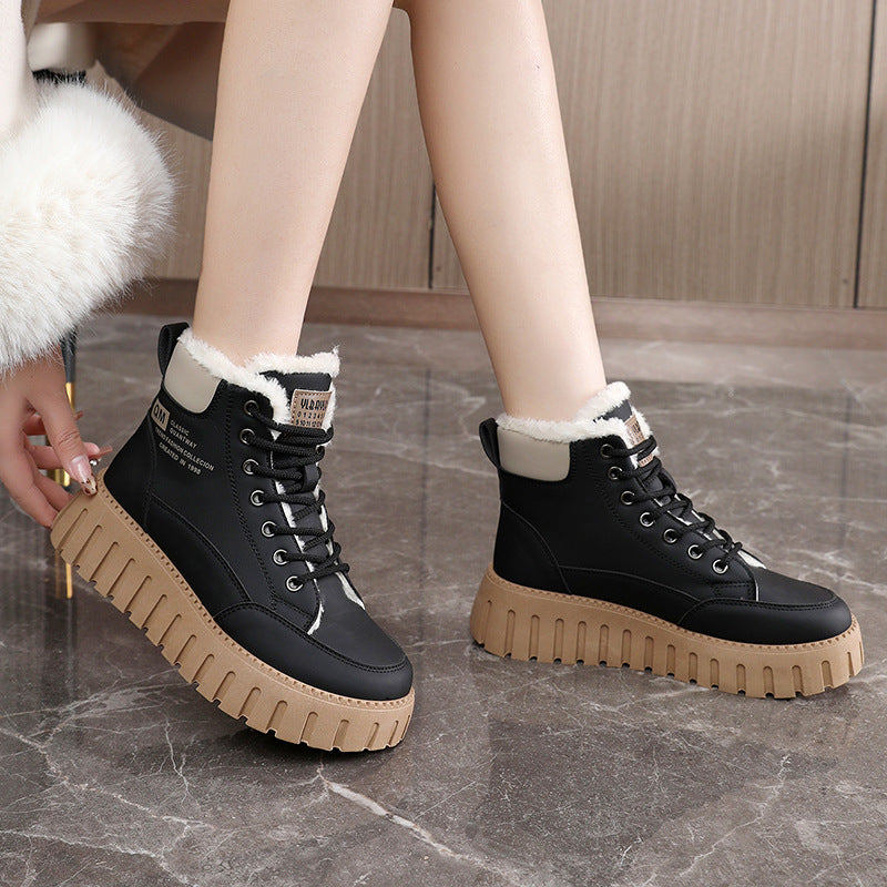 Damen Winterliche Schnürboots mit flauschigem Innenfutter und stabiler Profilsohle R&B