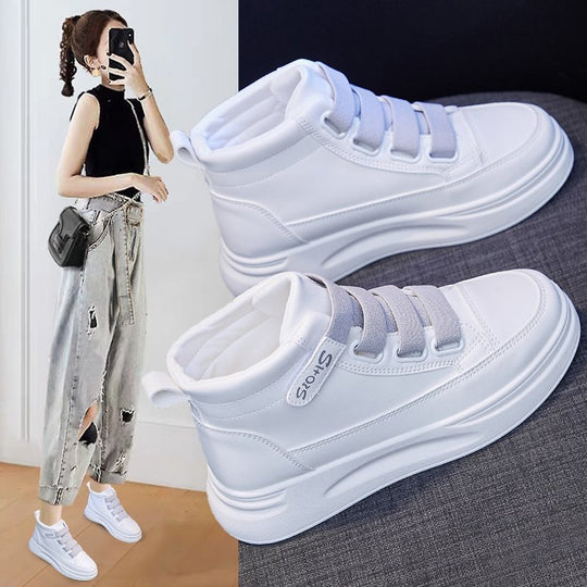 Damen Sportliche High-Top Sneakers mit verstellbaren Riemen R&B