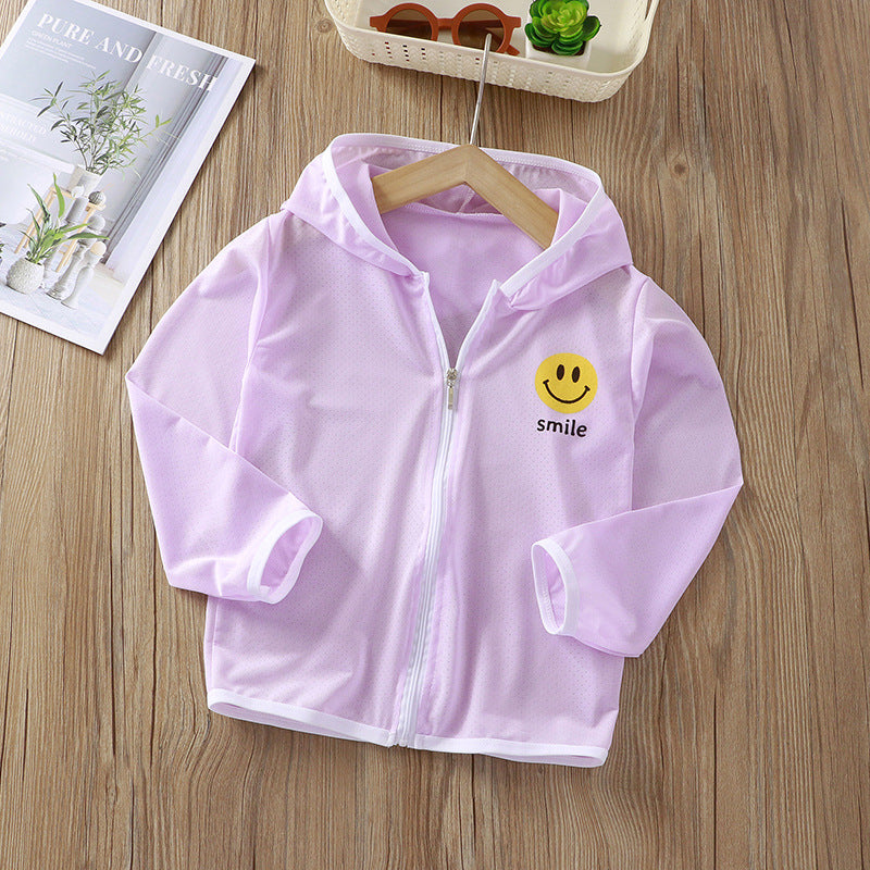 Unisex nan Kinder leichte Kapuzenjacke mit atmungsaktivem Meshstoff und durchgehendem Reißverschluss  R&B