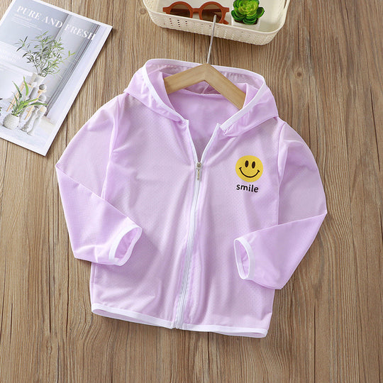 Unisex nan Kinder leichte Kapuzenjacke mit atmungsaktivem Meshstoff und durchgehendem Reißverschluss  R&B