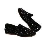 Damen Slip-On Mokassins mit funkelnder Strass-Applikation und eleganter Samtoberfläche R&B