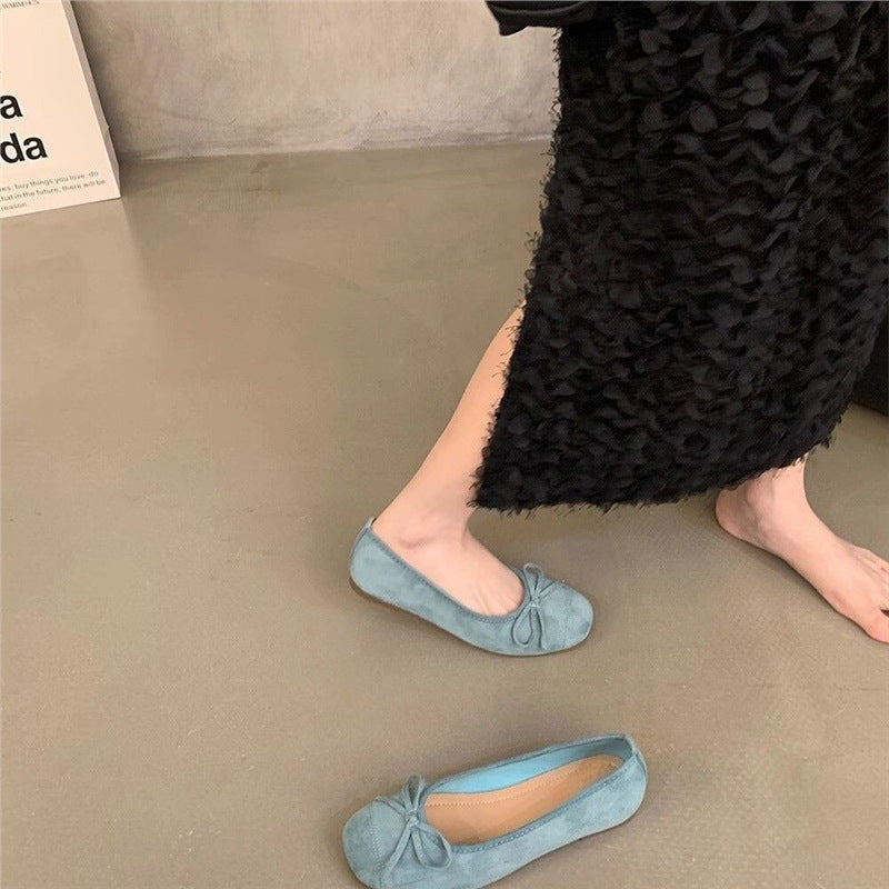 Damen Ballerinas mit glänzender Oberfläche und zierlichem Schleifendetail R&B