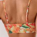 Damen Hochtailliertes Floral-Bikini-Set mit Knoten-Details R&B
