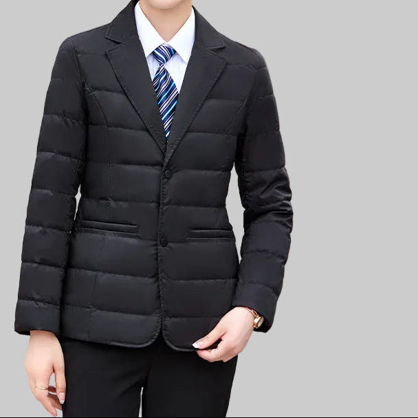 R&B | Damen Puffer Blazer Jacket - Mit Reverskragen und Ein-Knopf-Verschluss