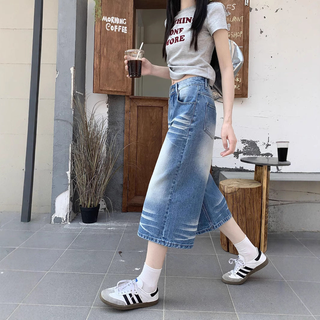 Damen weit geschnittene Jeanshose R&B