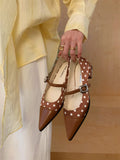 Damen elegante Slingback-Ballerinas mit gepolstertem Riemchen und stilvollem Punkten R&B