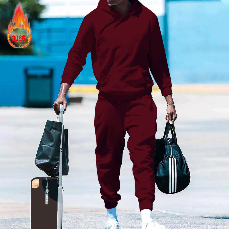 Herren lässiges Freizeit-Set mit Kapuzenpullover und Jogginghose R&B
