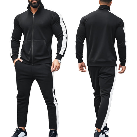 Herren Sportlicher Trainingsanzug mit modernem Stehkragen und praktischen Taschen R&B