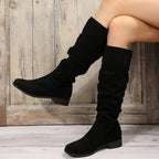 Damen Schlupfstiefel aus weichem Wildlederimitat R&B