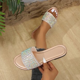 Damen Glitzernde Komfort-Sandalen mit funkelndem Riemen R&B