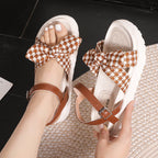 Damen Sandalen mit großem Schleifendetail und komfortablem Fußbett R&B