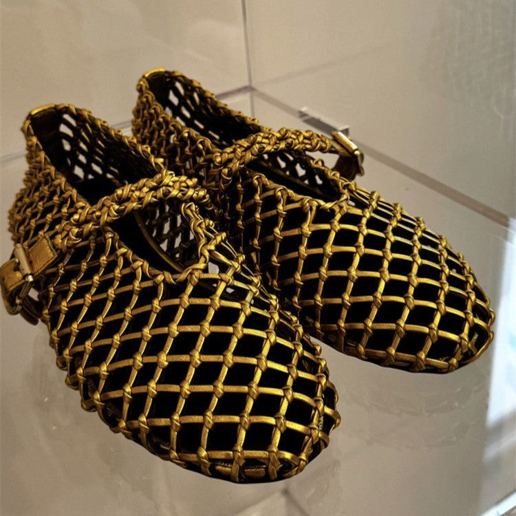 Damen Elegante Netzschuhe mit modischem Riemendesign