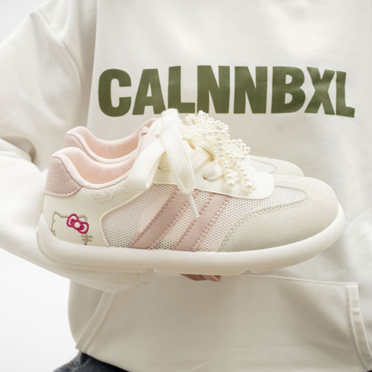Damen Sneakers mit verspielten Perlenverzierungen und floralem Design R&B