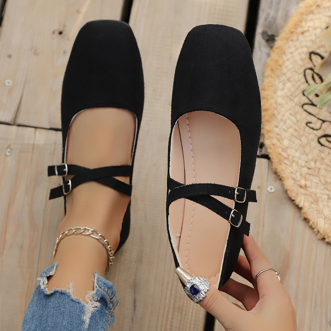 Damen Ballerinas mit Knotenriemen und weichem Obermaterial R&B