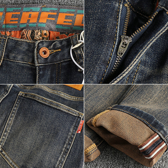 Herren Slim-Fit Jeans mit lässigem Used-Look R&B