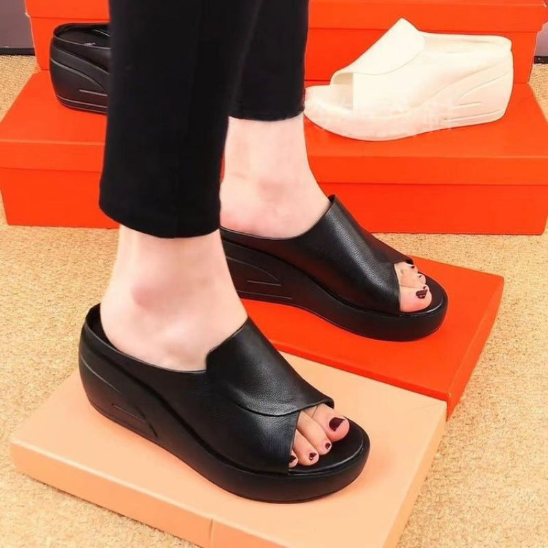 Damen Plattform-Sandalen mit geschwungenem Design und Komfortfußbett R&B