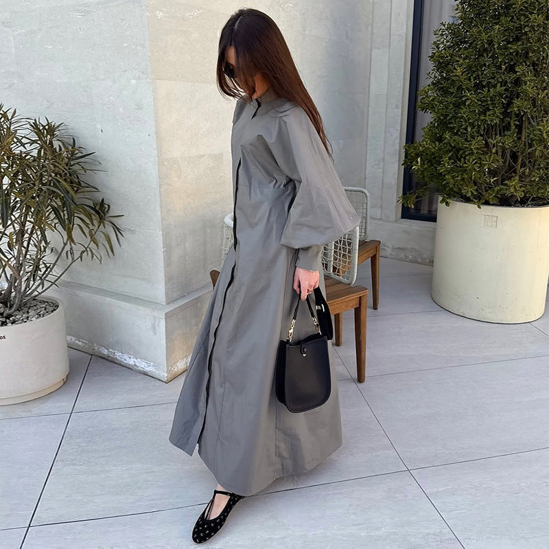 Damen Oversize-Hemdblusenkleid R&B
