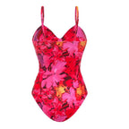 Damen Einteiler Badeanzug mit floralem Design und Cut-Out Akzenten R&B