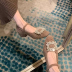 Damen Elegante Ballerinas mit Schmuckakzent und komfortablem Riemchen