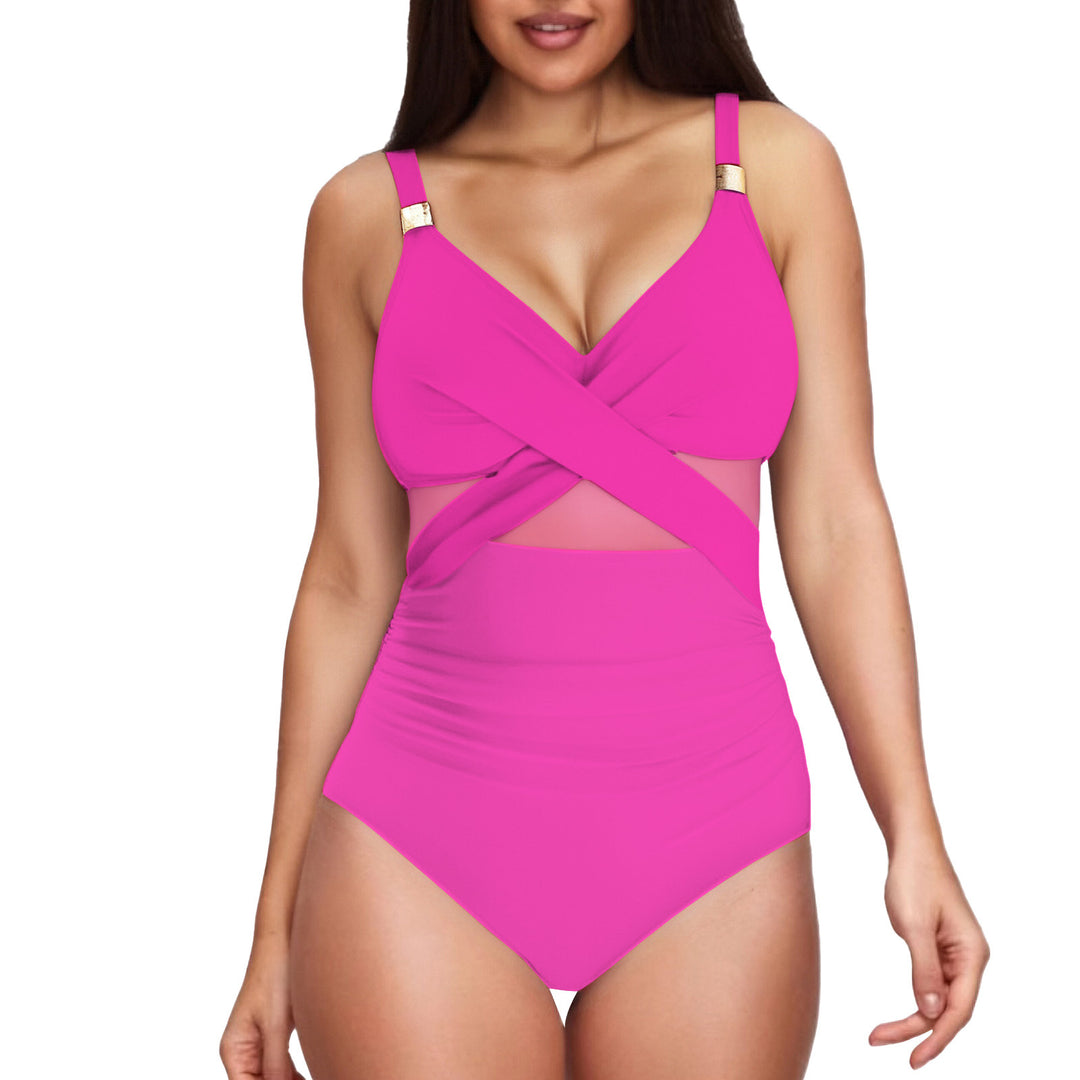 Damen Eleganter Einteiler mit transparenter Einsätzen R&B