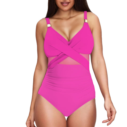 Damen Eleganter Einteiler mit transparenter Einsätzen R&B