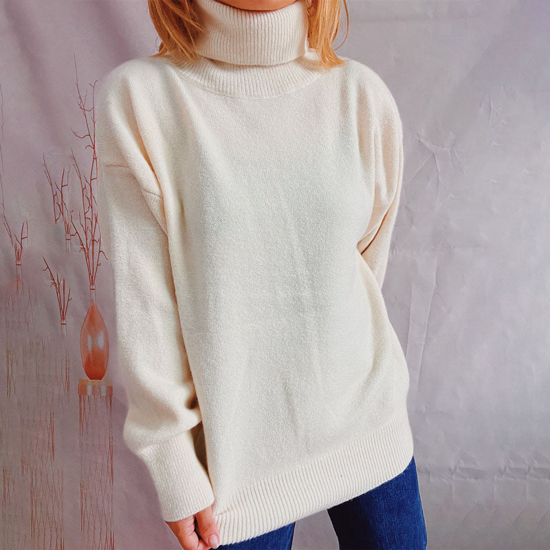 R&B | Einfarbiger Warmer Strickpullover Für Alltag