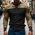 Herren nan funktionales Henley-Langarmshirt mit Raglanärmeln, verstärkter Knopfleiste und tailliertem Schnitt R&B