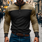 Herren nan funktionales Henley-Langarmshirt mit Raglanärmeln, verstärkter Knopfleiste und tailliertem Schnitt R&B