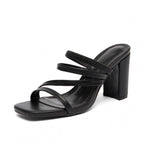 Damen Sandalen mit breiten Riemen und robustem Absatz R&B