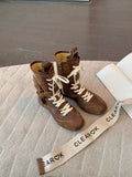 Damen modische High-Top Stiefel mit trendiger Schnürung und luxuriösem Innenfutter R&B