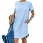 Damen Casual Kleid mit praktischen Taschen R&B