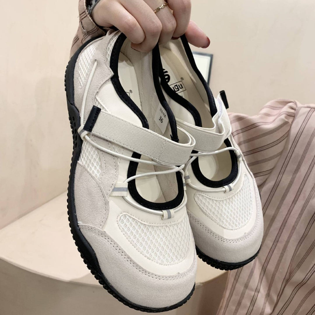 Damen Komfort-Sneaker mit atmungsaktivem Mesh-Obermaterial und innovativer Schnürtechnik R&B