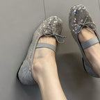 Damen elegante Ballettschuhe mit Pailletten R&B