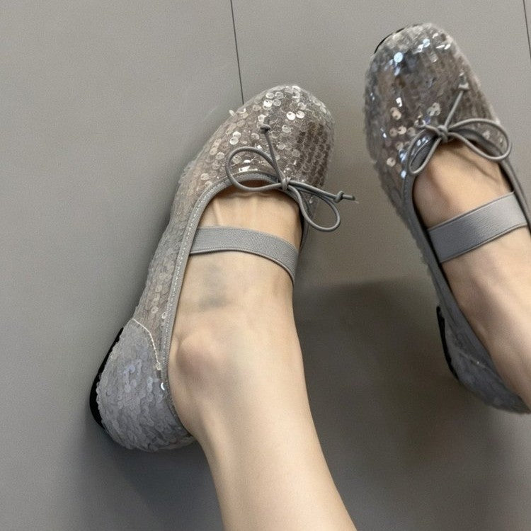 Damen elegante Ballettschuhe mit Pailletten R&B