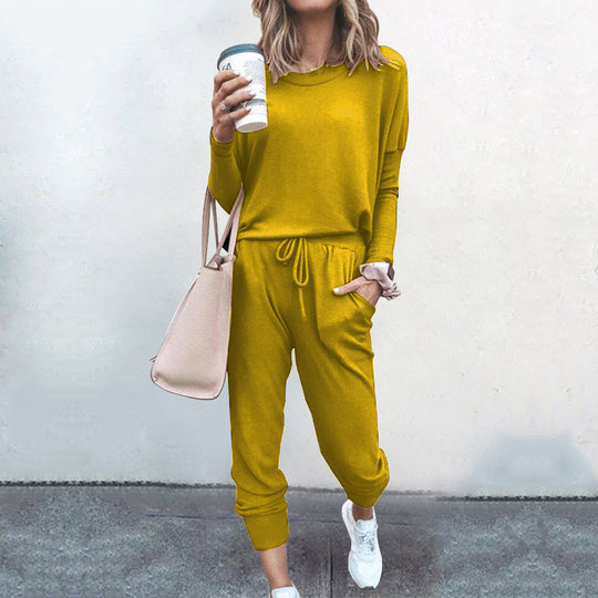 Damen Bequemer Jumpsuit mit modischem Rundhalsausschnitt und regulierbarem Bund R&B