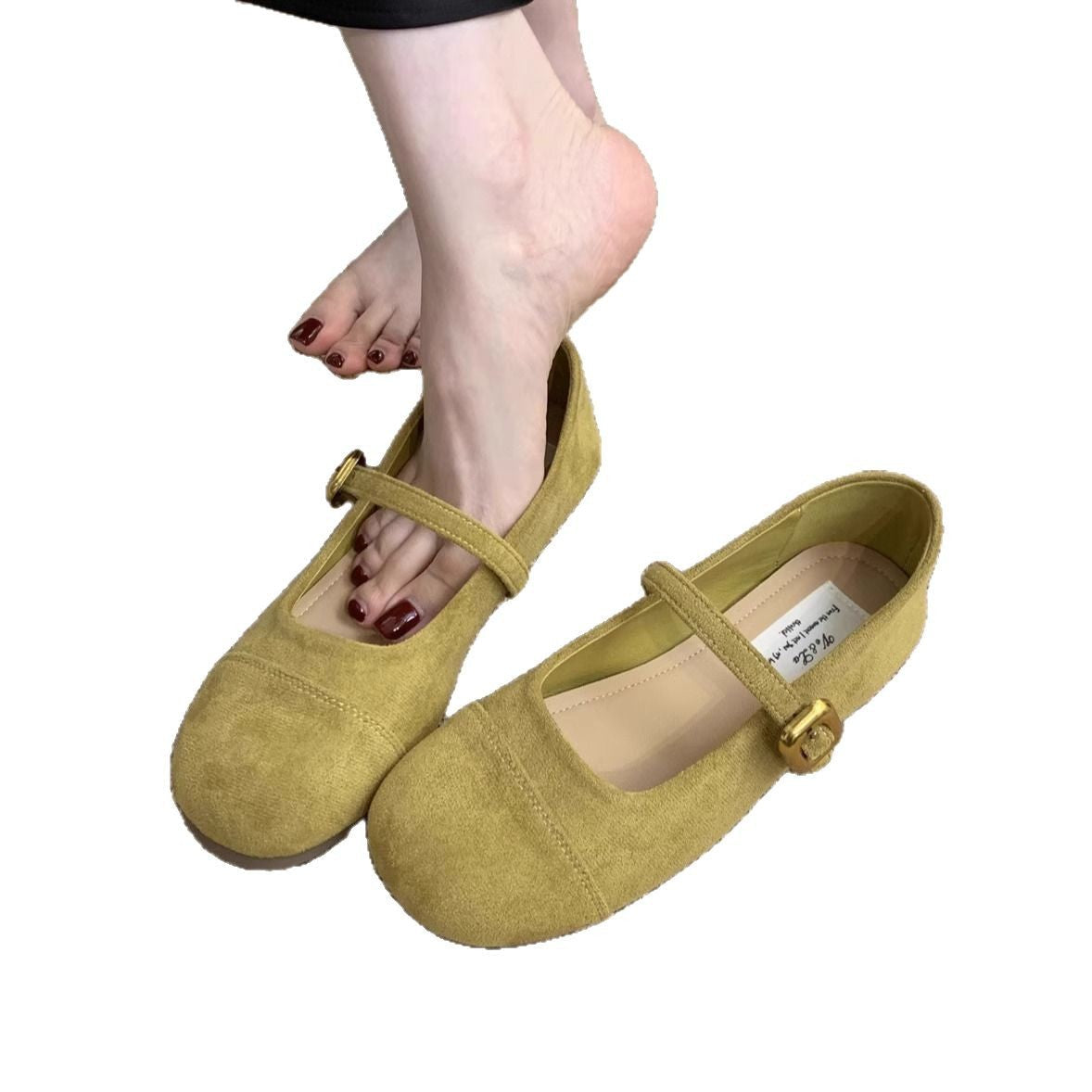 Damen Ballerinas mit verstellbarem Riemen und weichem Innenfutter R&B