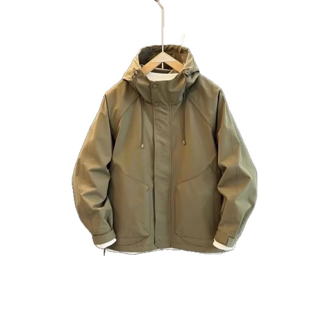 Herren technische Wetterjacke mit verstellbarer Kapuze