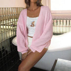 Damen weicher Strickcardigan mit Knöpfen und lässigem Schnitt R&B