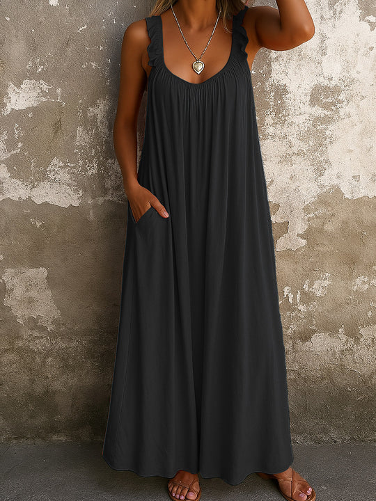 Damen Maxi-Kleid mit trägerloser Passform und luftiger Silhouette R&B